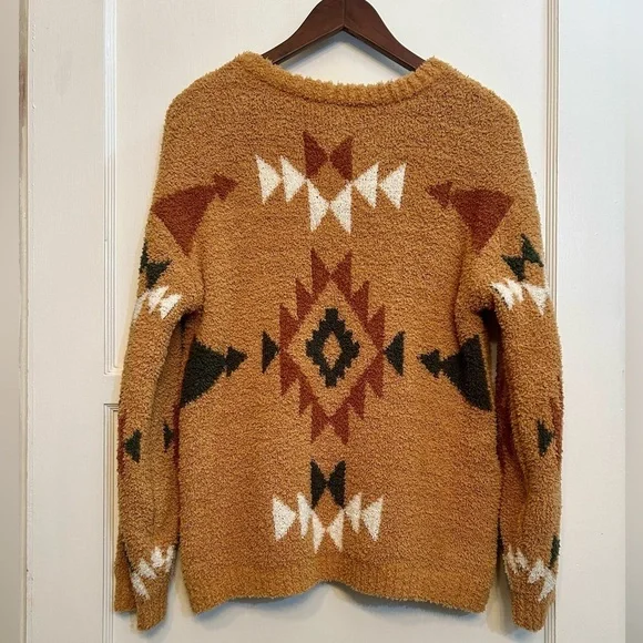 Heyson Aztec Sherpa Sweater Rust size Medium - Picture 3 of 7